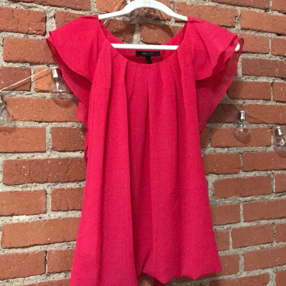 Hot Pink BCBGMaxAzria Blouse with tie - Picture 3 of 3
